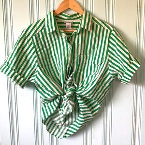 Vintage Koret green/white striped button down (18)